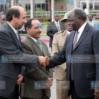 President Mwai Kibaki (right)