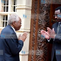 Chirau Ali Mwakwere (left) with Siaya Senator James Orengo