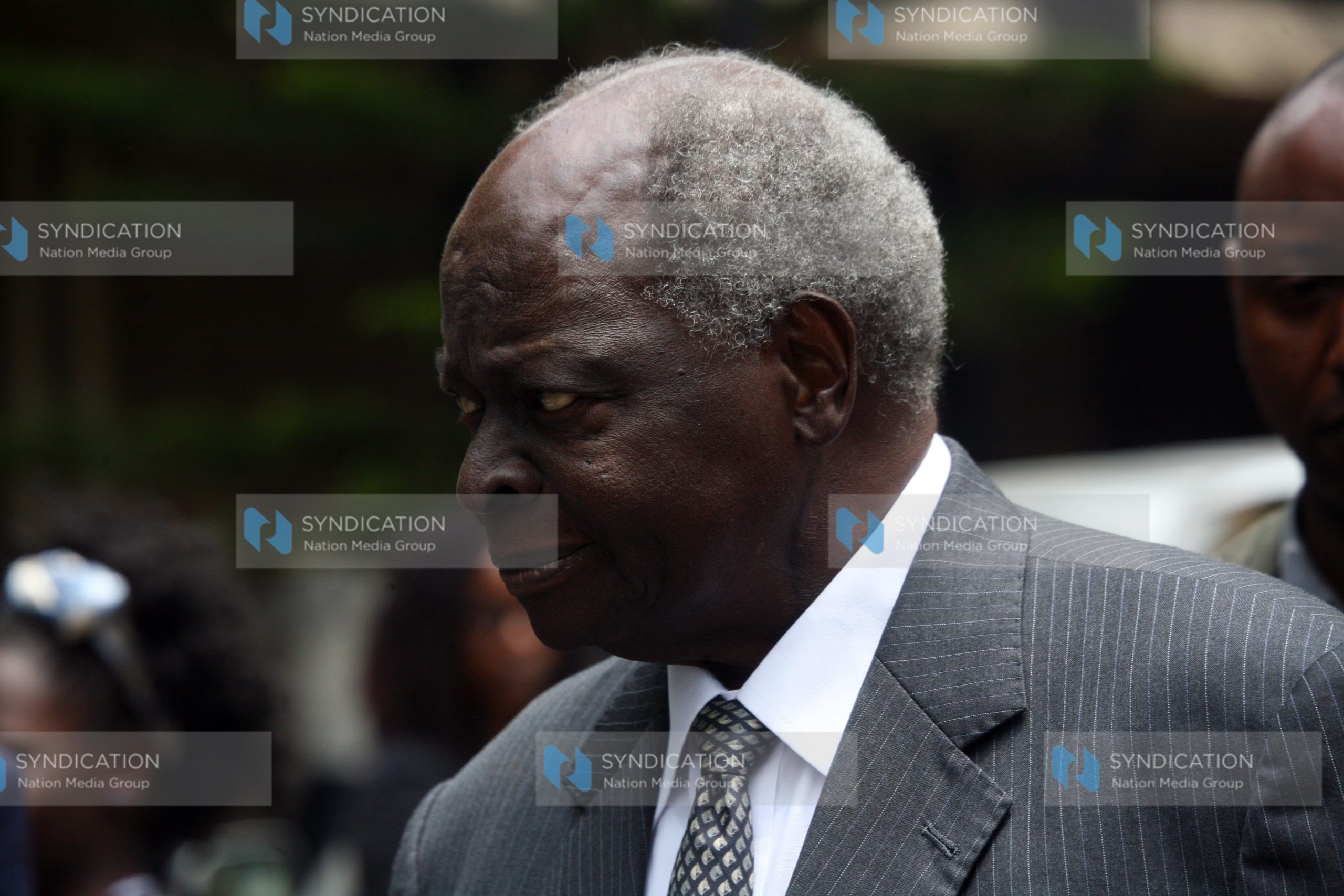 Former President Mwai Kibaki leaving Consolata Shrine
