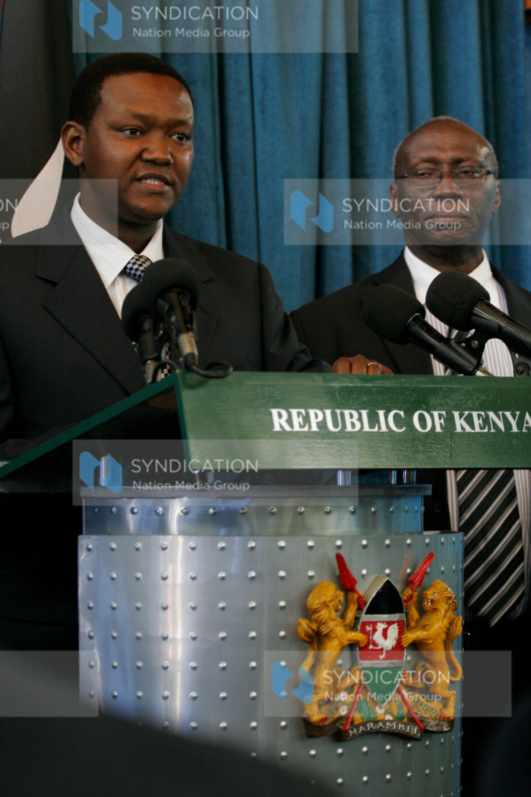 Government Spokesperson Dr. Alfred Mutua (left)
