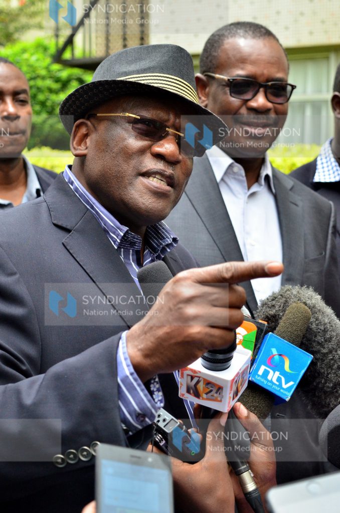 Nairobi Presidential Campaign Coordinator Johnson Muthama (left)