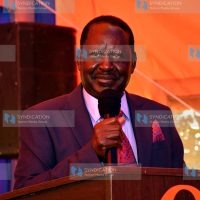 Raila Odinga addressing a delegation of political leaders