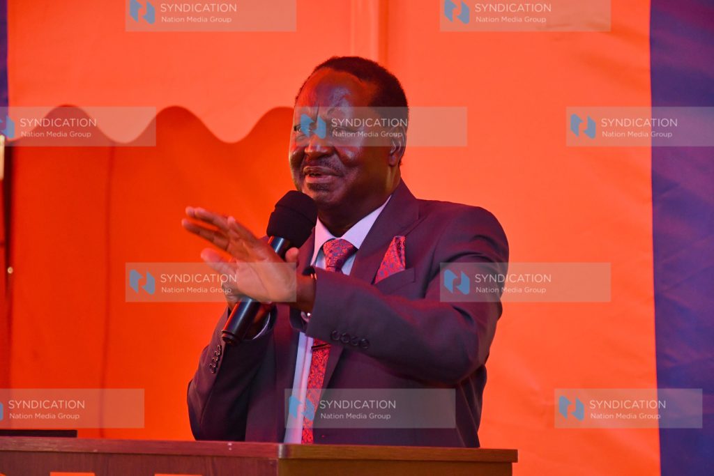 Raila Odinga addresses a delegation of political leaders