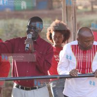 Meru Senator who is seeking the Governor's seat Kiraitu Murungi (left)