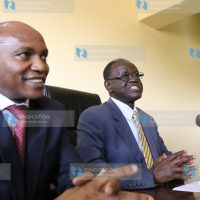 Meru Governor Kiraitu Murungi (right) and his Deputy Titus Ntuchiu