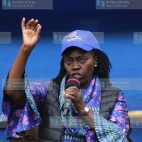 Martha Karua addresses wananchi during a campaign rally