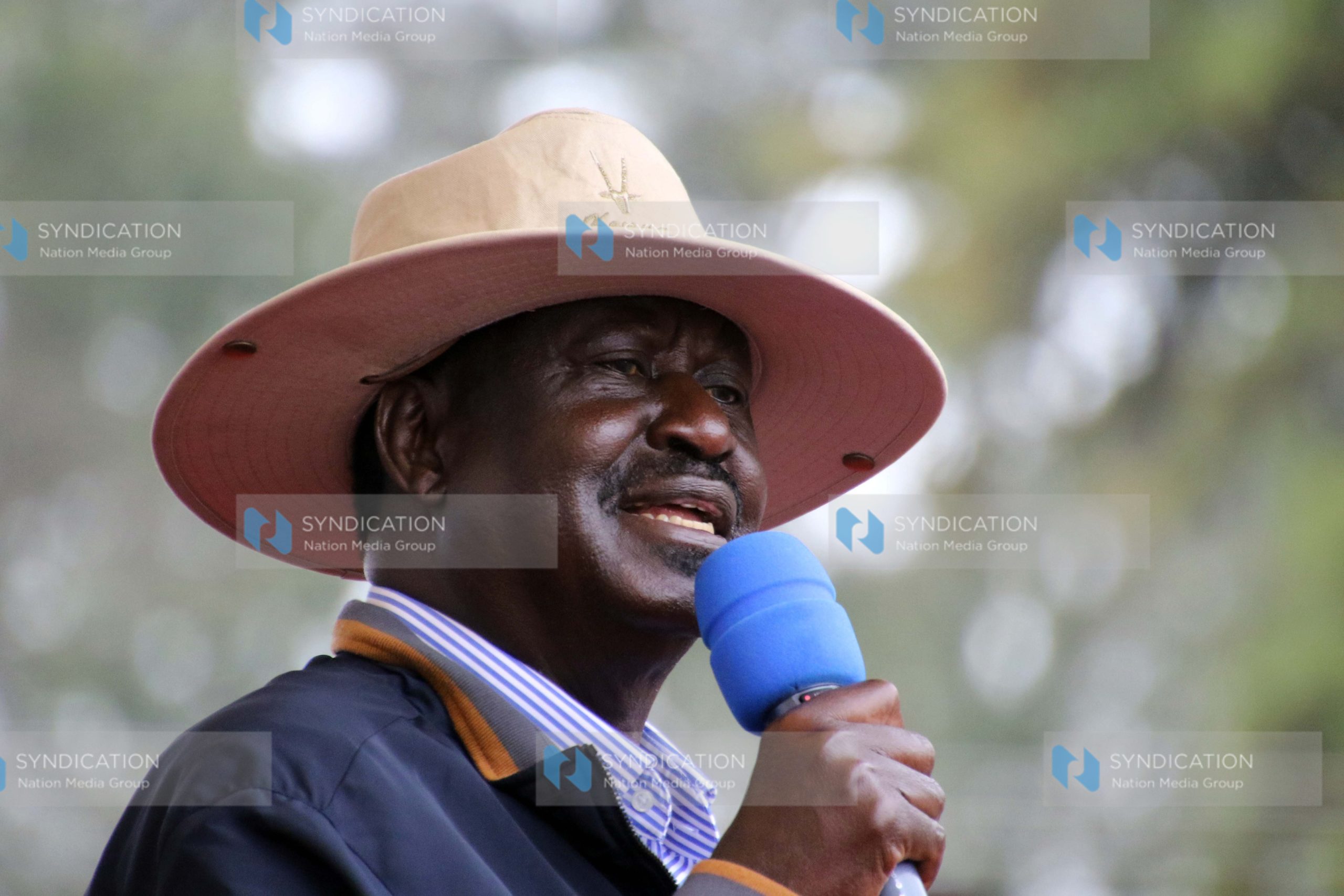 Raila Odinga addresses supporters during a campaign rally