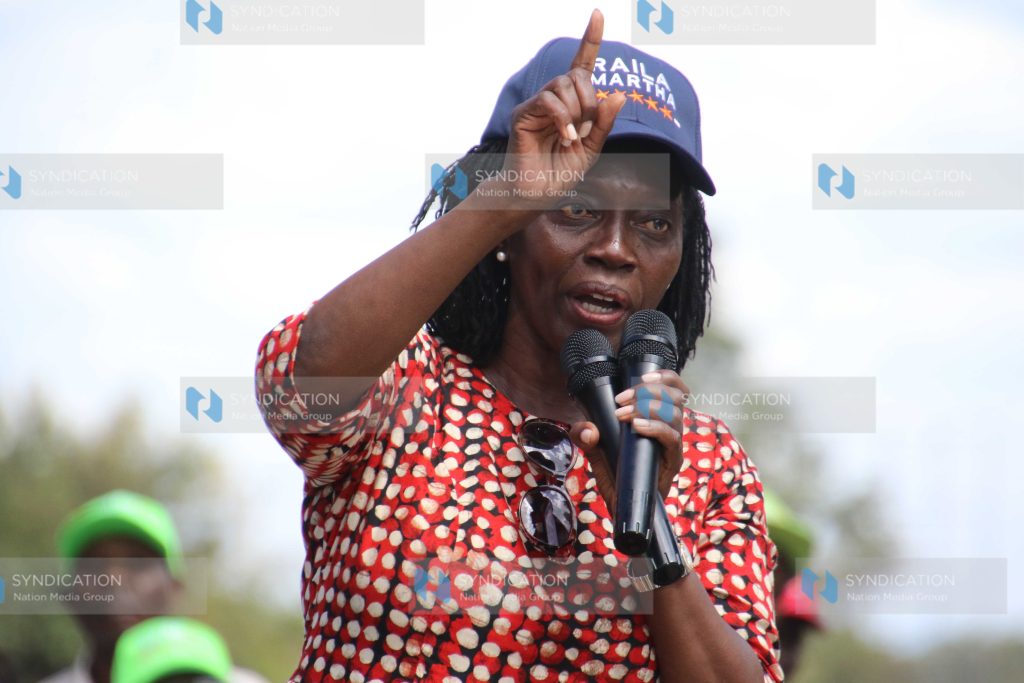Martha Karua during campaigns at Wang’uru in Kirinyaga
