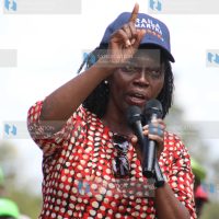 Martha Karua during campaigns at Wang’uru in Kirinyaga