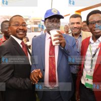 Raila Odinga tastes milk at the Murang’a County exhibitions