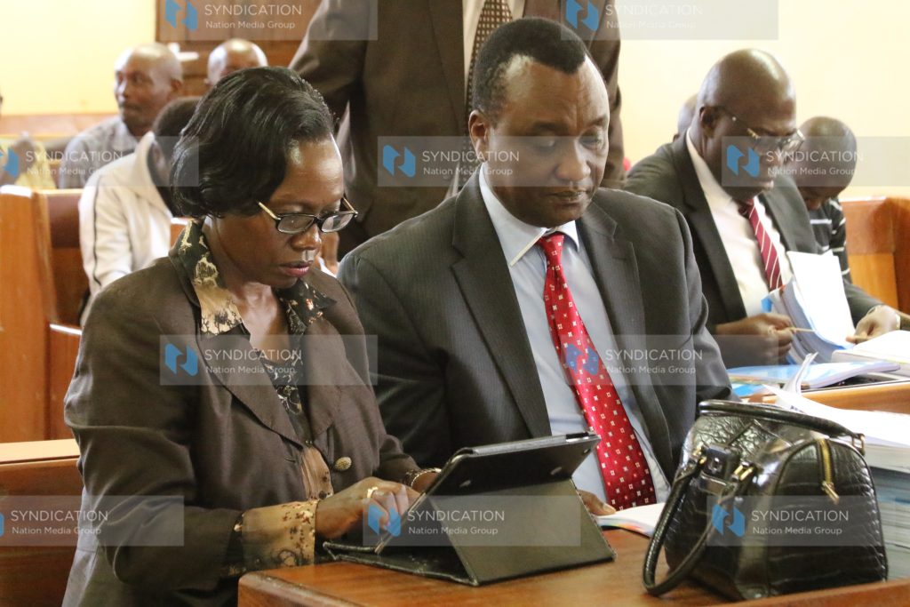 Martha Karua and her lawyer Gitobu Imanyara