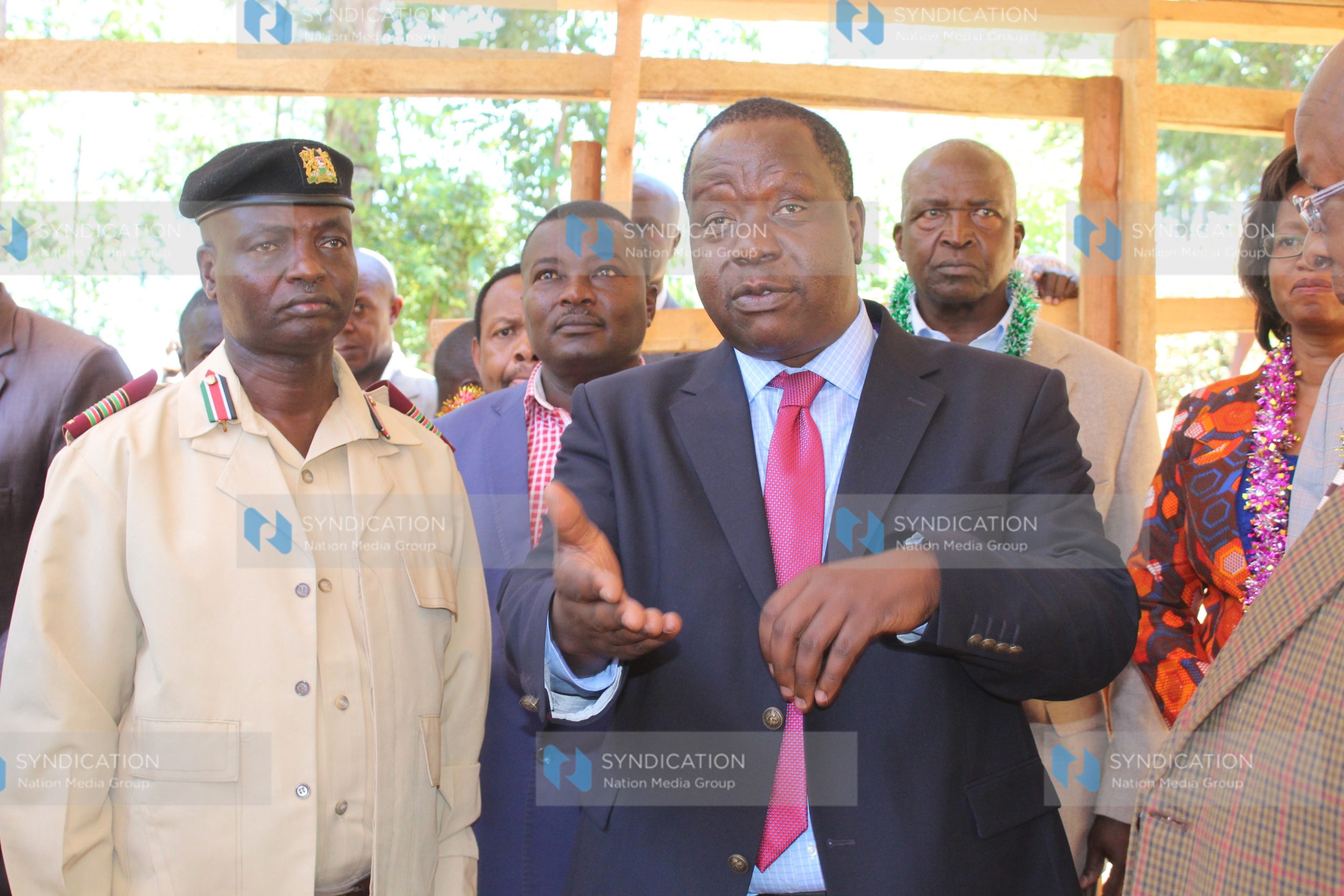 Interior CS Fred Matiang’i consulting with Nyamira County Commissioner