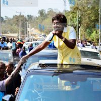 Charity Ngilu celebrates with Kitui Town residents after she won the gubernatorial seat
