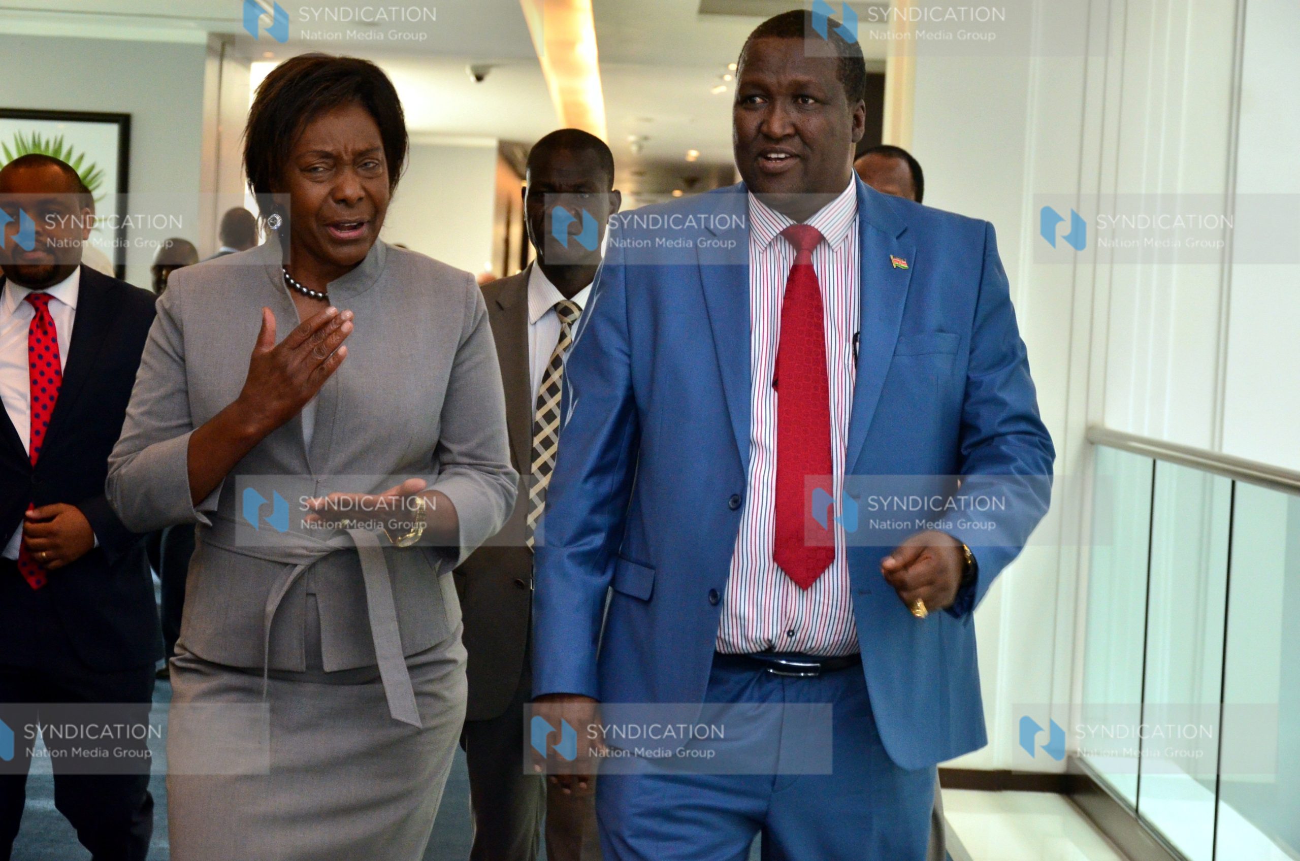 Kitui County Governor Charity Ngilu (left)
