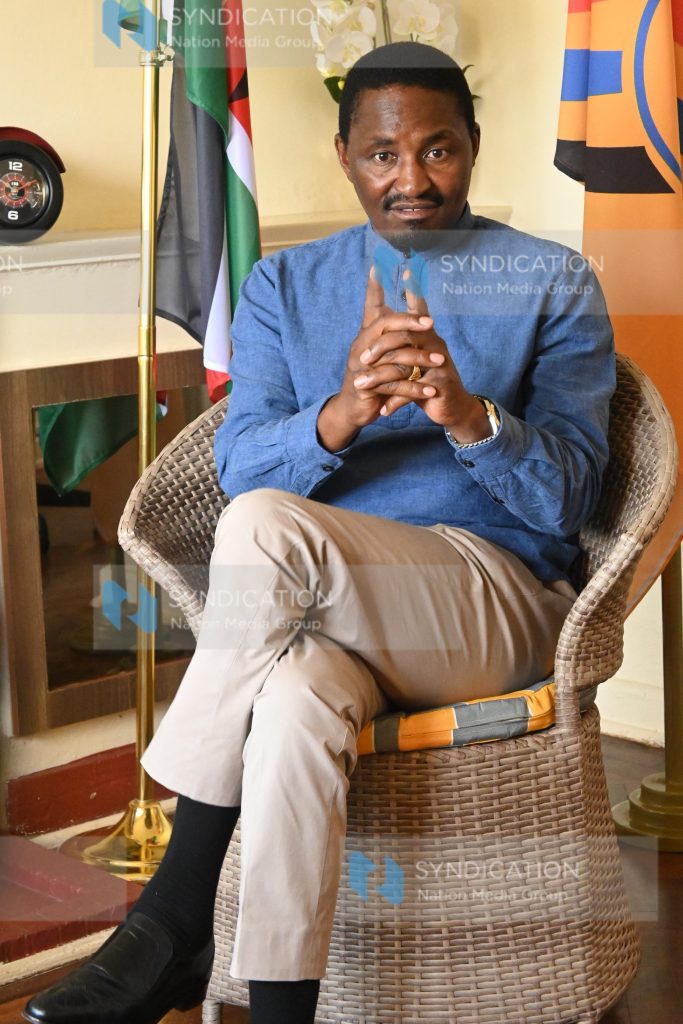 Mwangi Kiunjuri during a one in one interview at his office