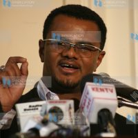 Human Rights commissioner Hassan Omar addresses journalists