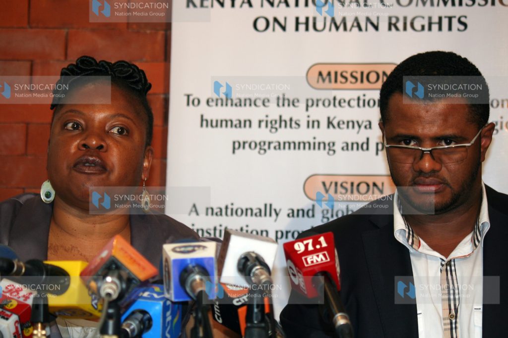 Atsango Chesoni of the Kenya Human Rights Commission{LEFT} with Hassan Omar