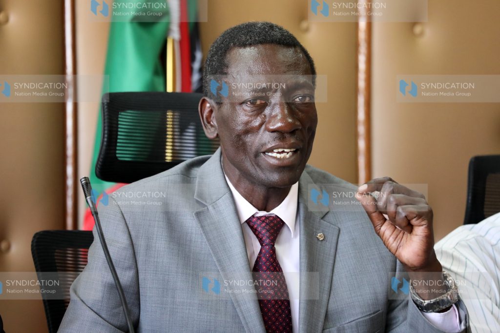 (KNUT) Secretary General Collins Oyuu addressing journalists