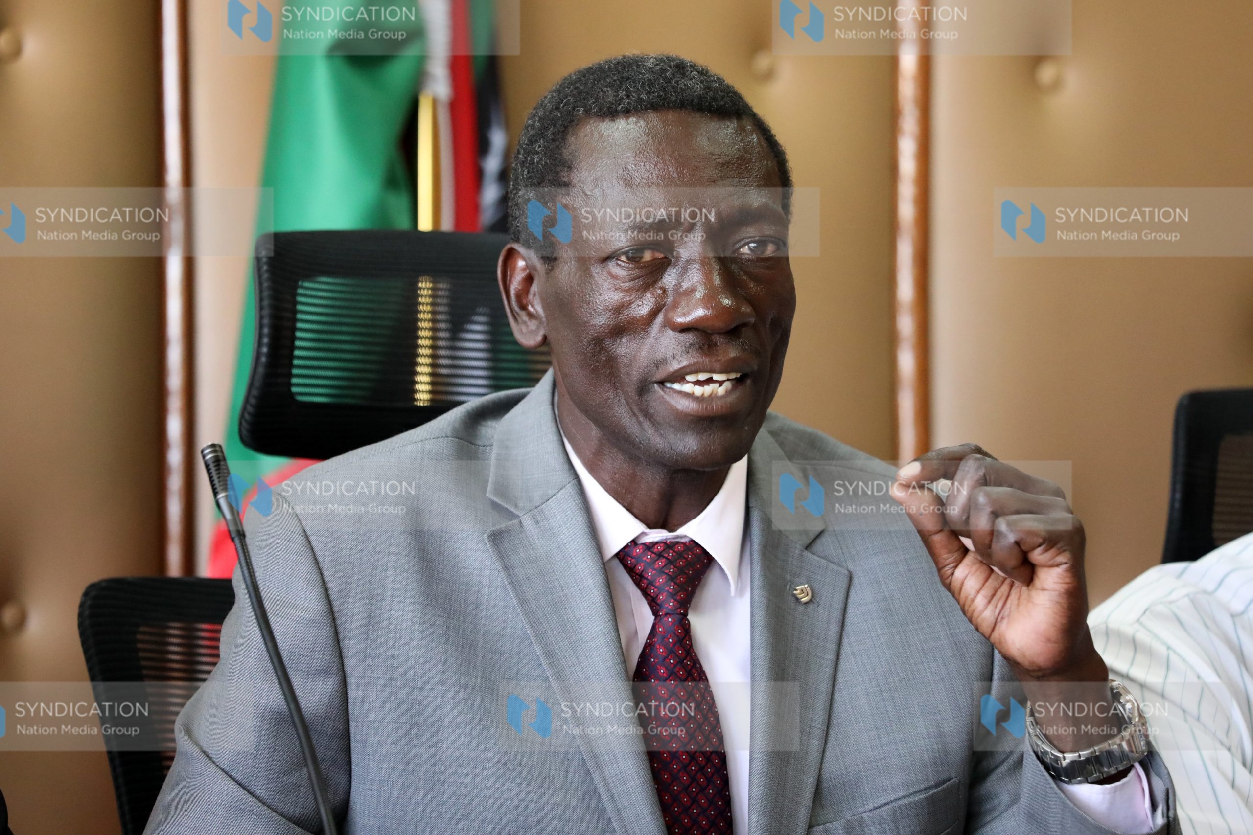 (KNUT) Secretary General Collins Oyuu addressing journalists