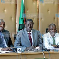 (KNUT) Secretary General Collins Oyuu (center)