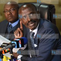 Wilson Sossion during a press briefing