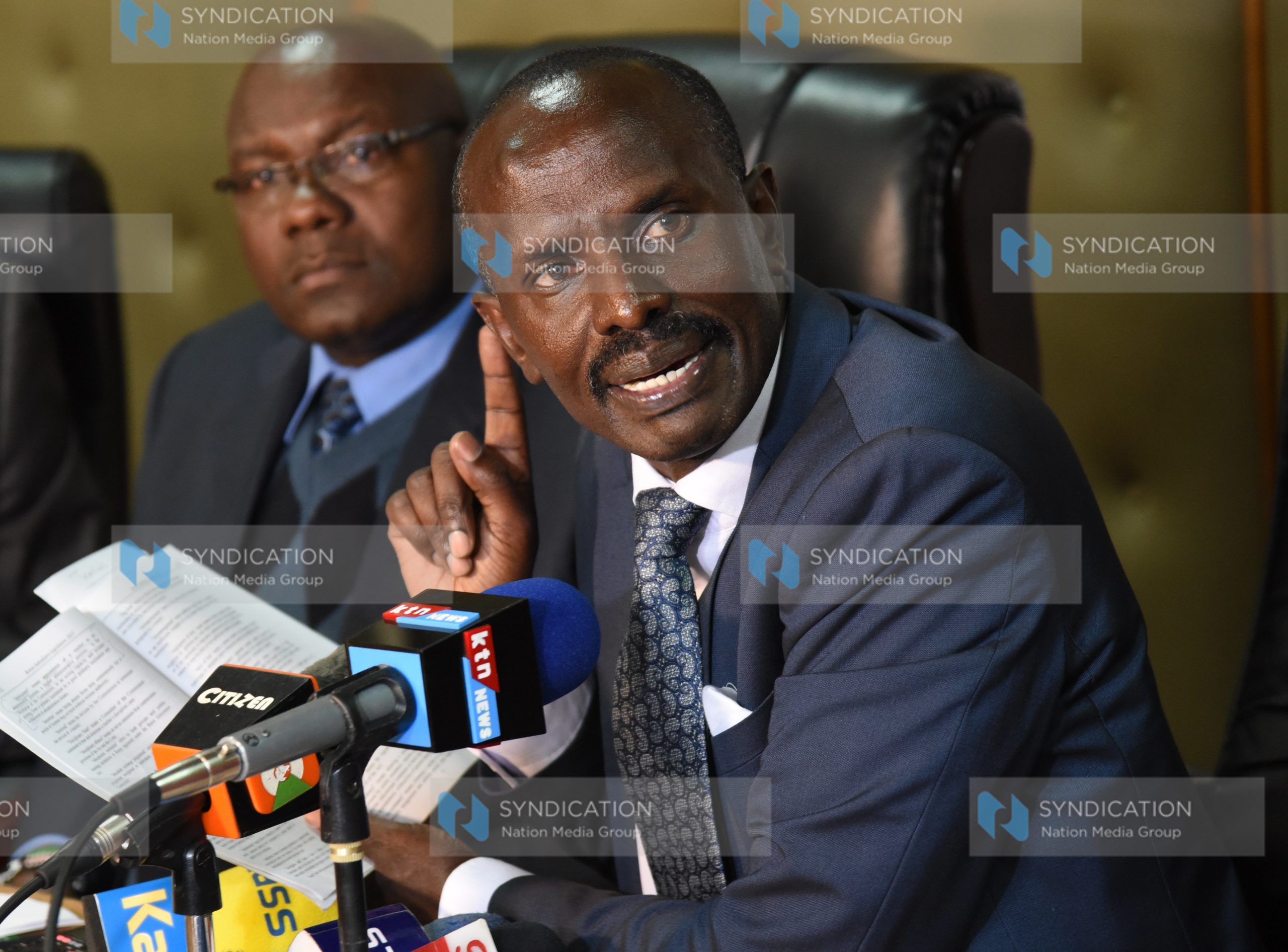 Wilson Sossion during a press briefing