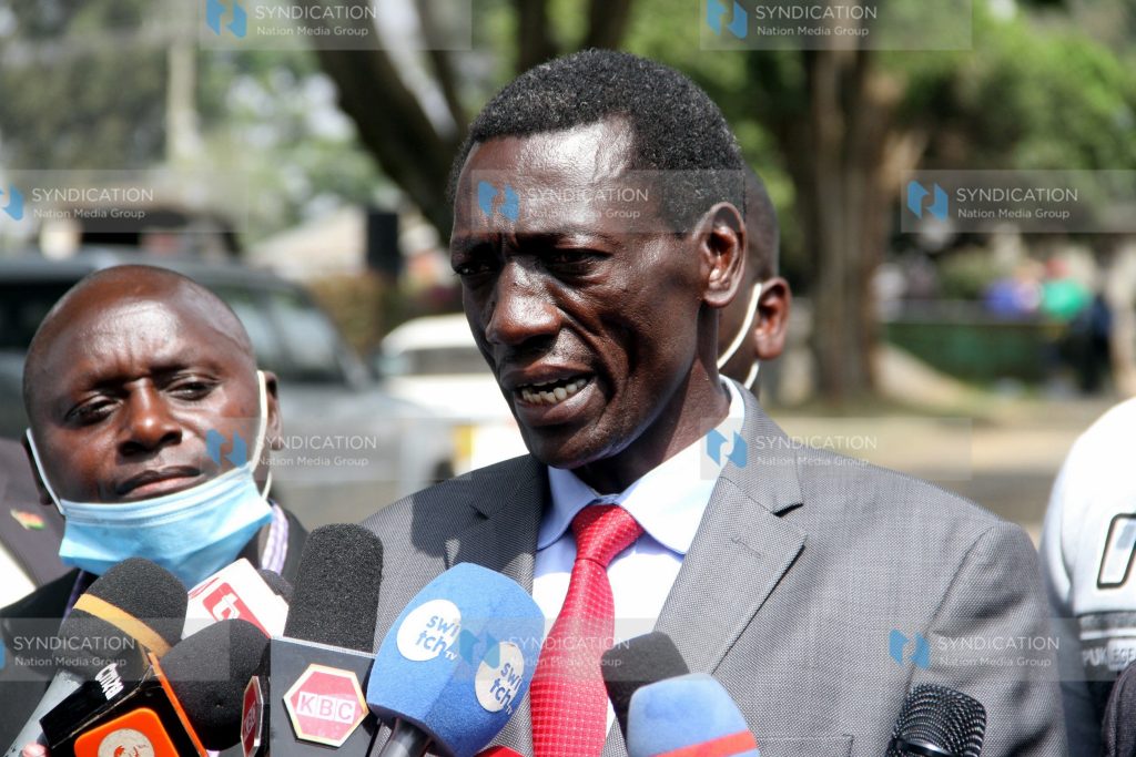 Secretary General (SG) Collins Oyuu briefs media