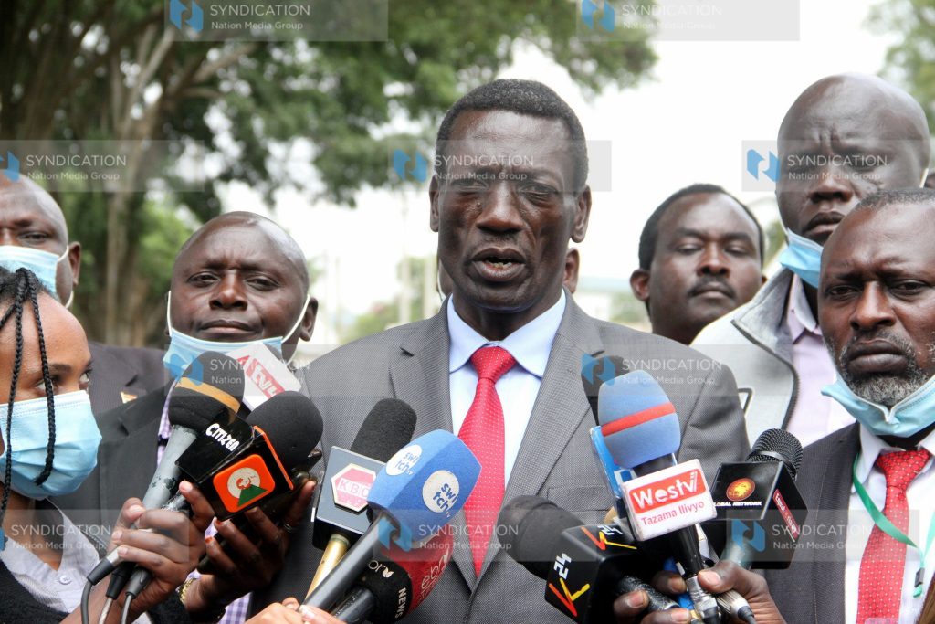 (KNUT) Secretary General (SG) Collins Oyuu briefs media