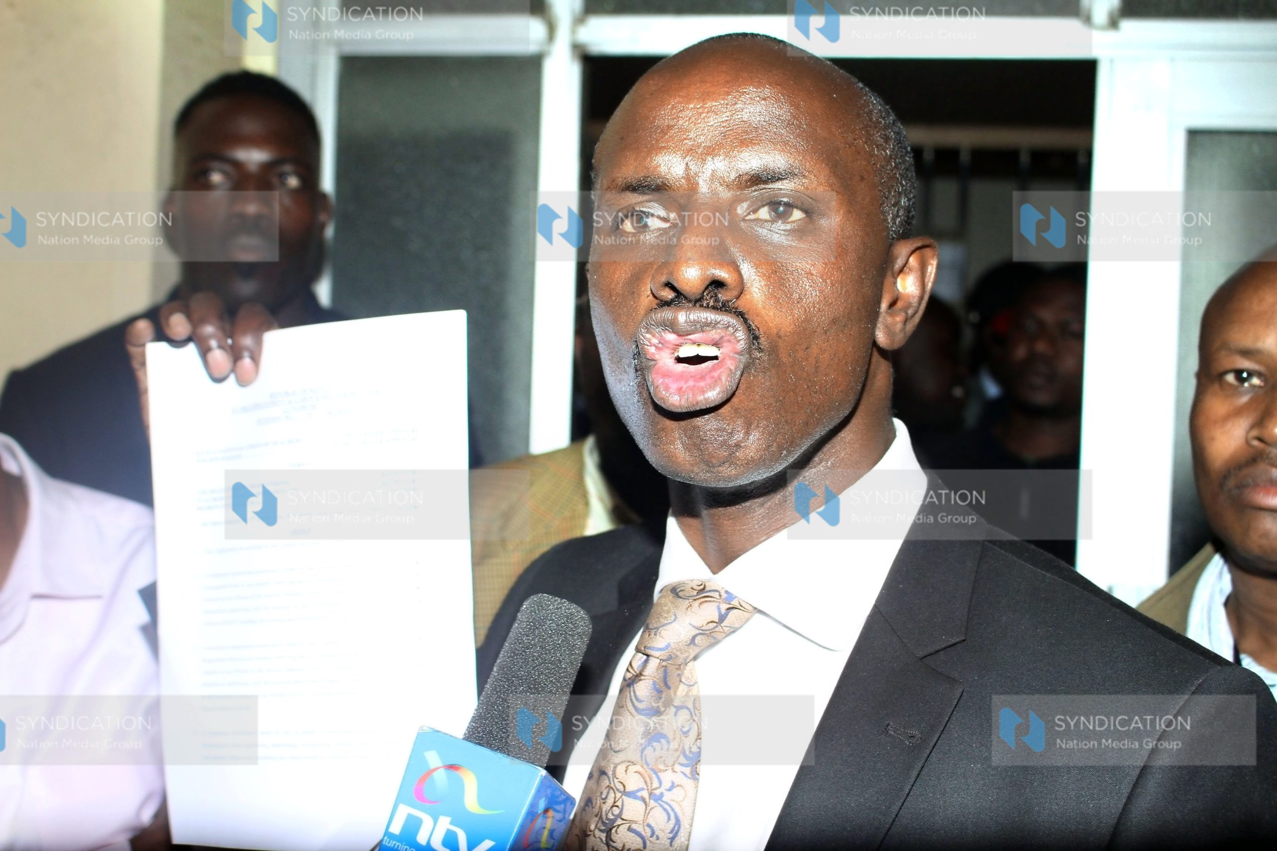 (KNUT) Secretary General Wilson Sossion addressing the media
