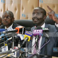 (KNUT) Chairman Wilson Sossion reacting angrily