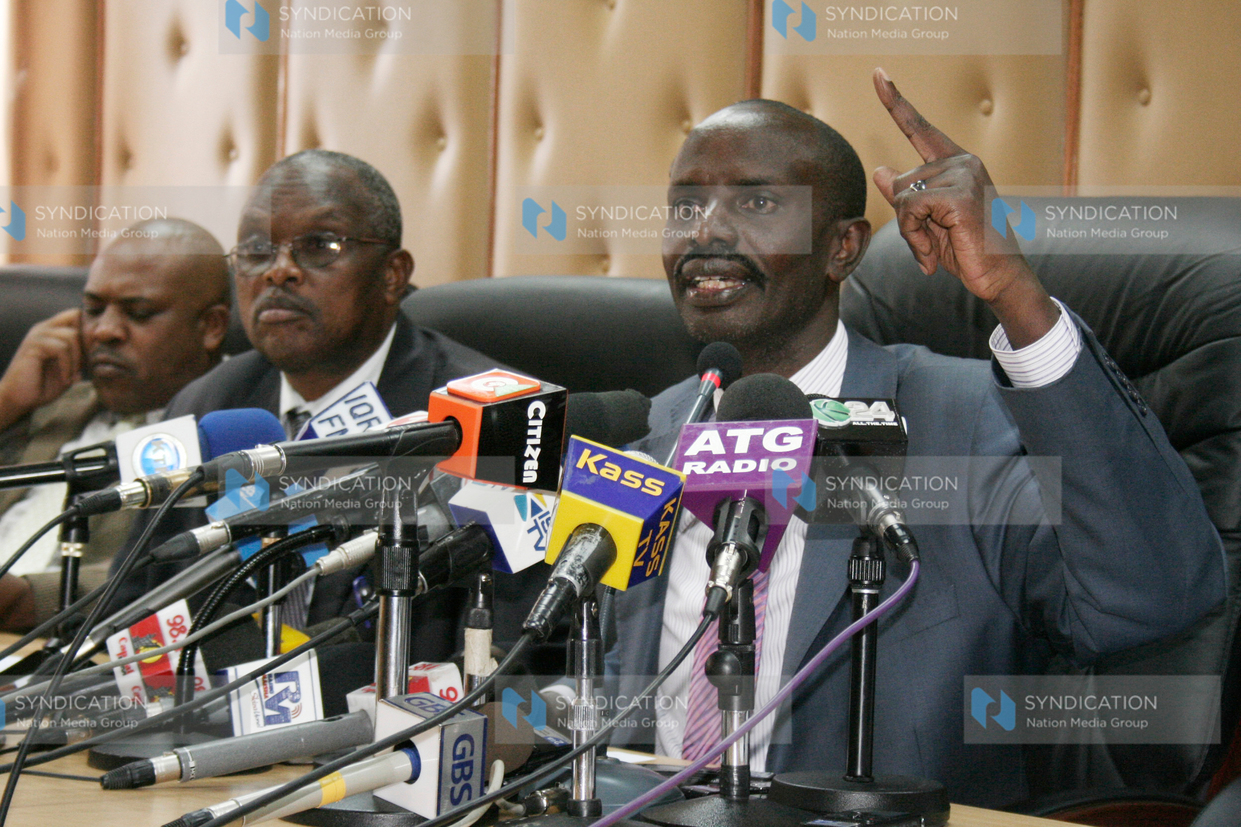 (KNUT) Chairman Wilson Sossion reacting angrily