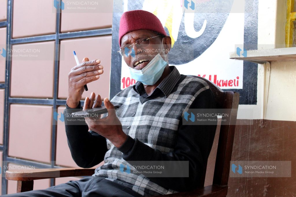 Subukia former MP Koigi Wa Wamwere during an interview at his workplace