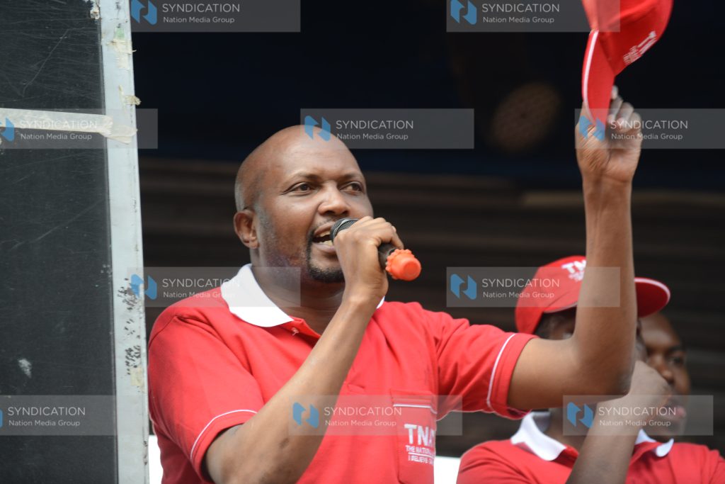 Moses Kuria the Gatundu South TNA Candidate addressing crowds