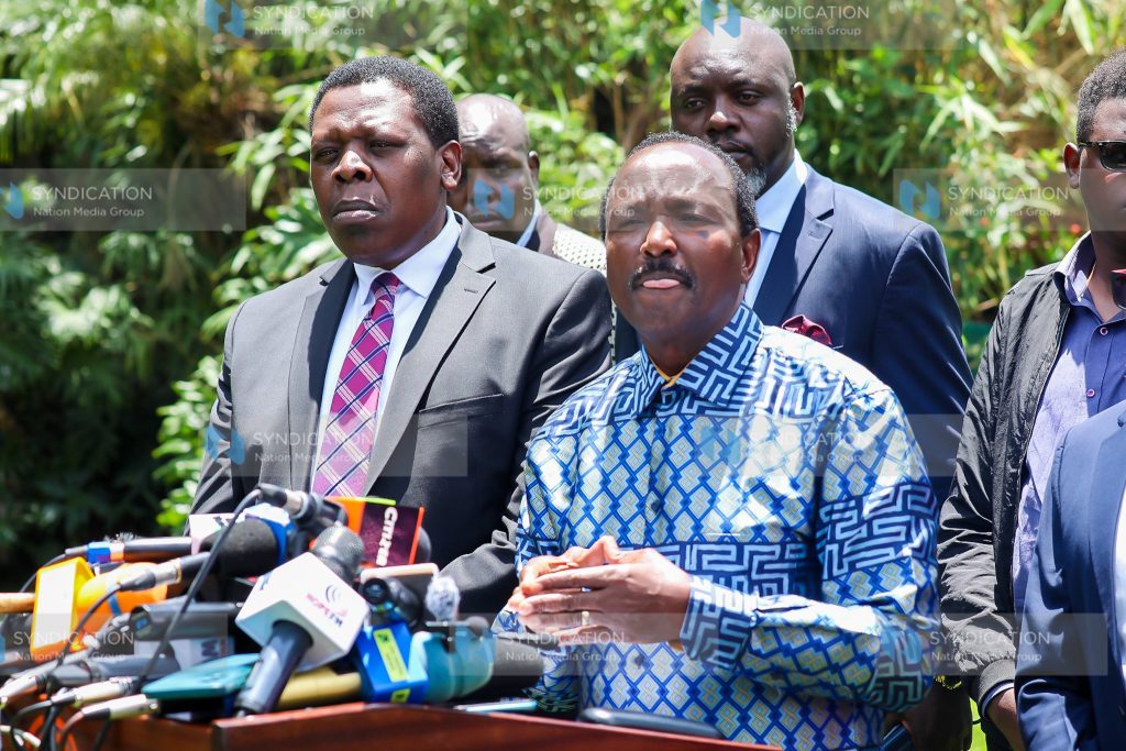 Wiper Party Leader Kalonzo Musyoka and DAP-Kenya Party Leader Eugene Wamalwa