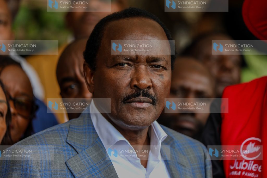 Kalonzo Musyoka address journalists at Panari Hotel