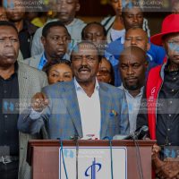 Opposition leaders led by Wiper party leader Kalonzo Musyoka (Center)