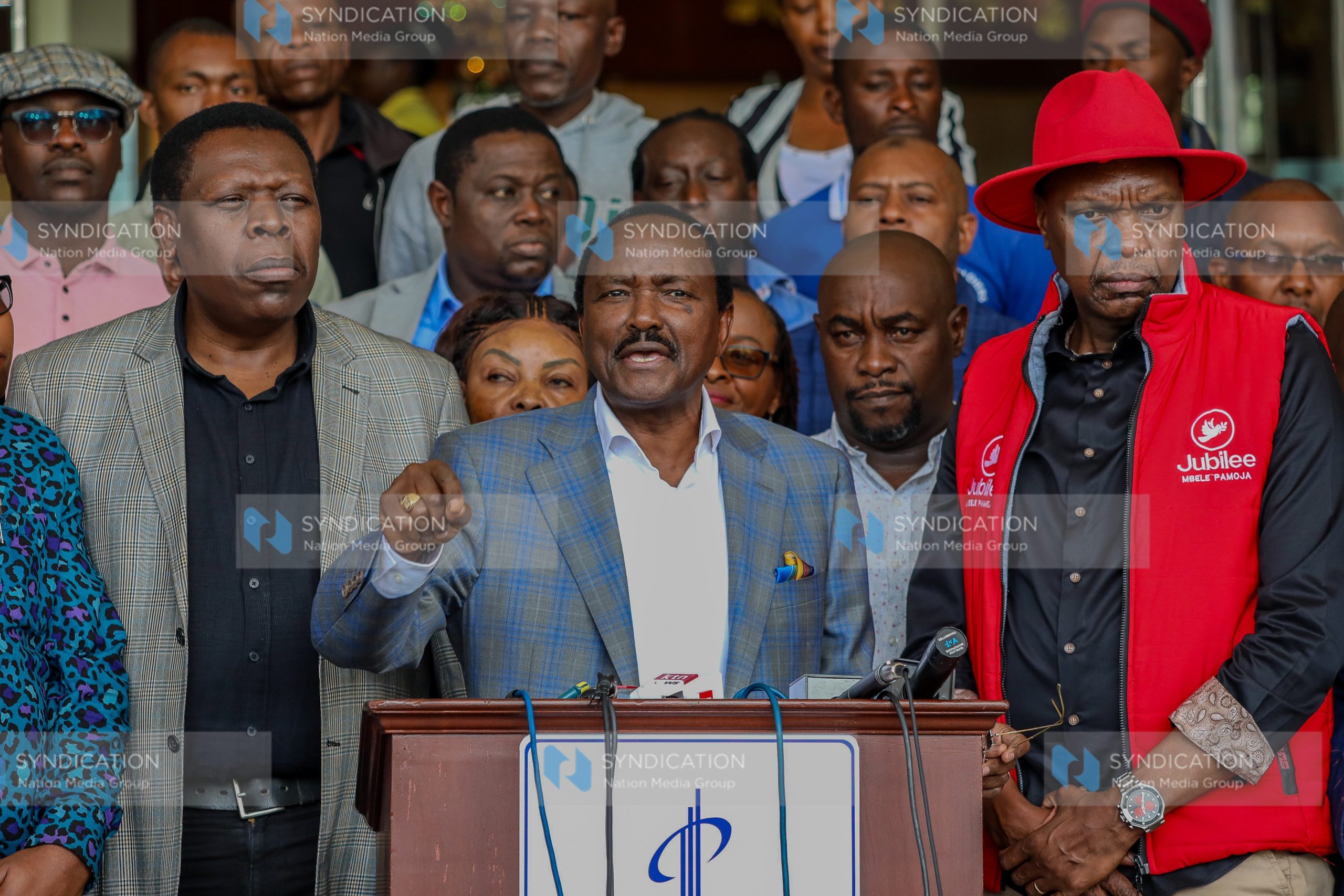 Opposition leaders led by Wiper party leader Kalonzo Musyoka (Center)