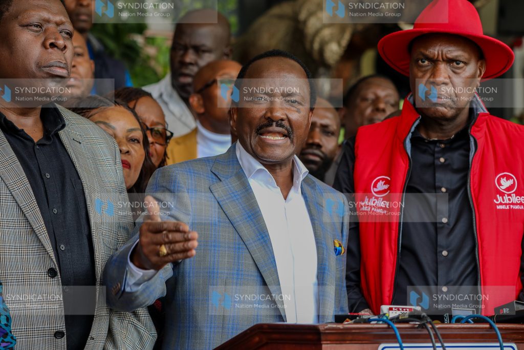 Opposition leaders led by Wiper party leader Kalonzo Musyoka (Center)