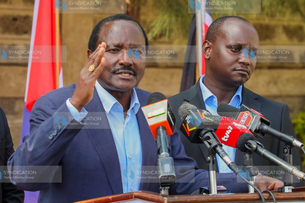 Wiper party Leader Kalonzo Musyoka (left)