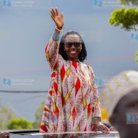Martha Karua addressing her supporters in Imara Daima