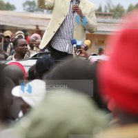 Eldoret North MP William Ruto addresses a rally at Flax in Keiyo South