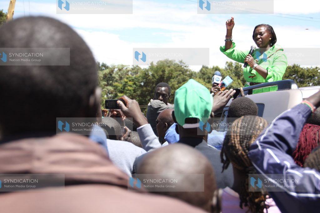 Martha Karua addresses members of the public in Iten town, Elgeyo-Marakwet County