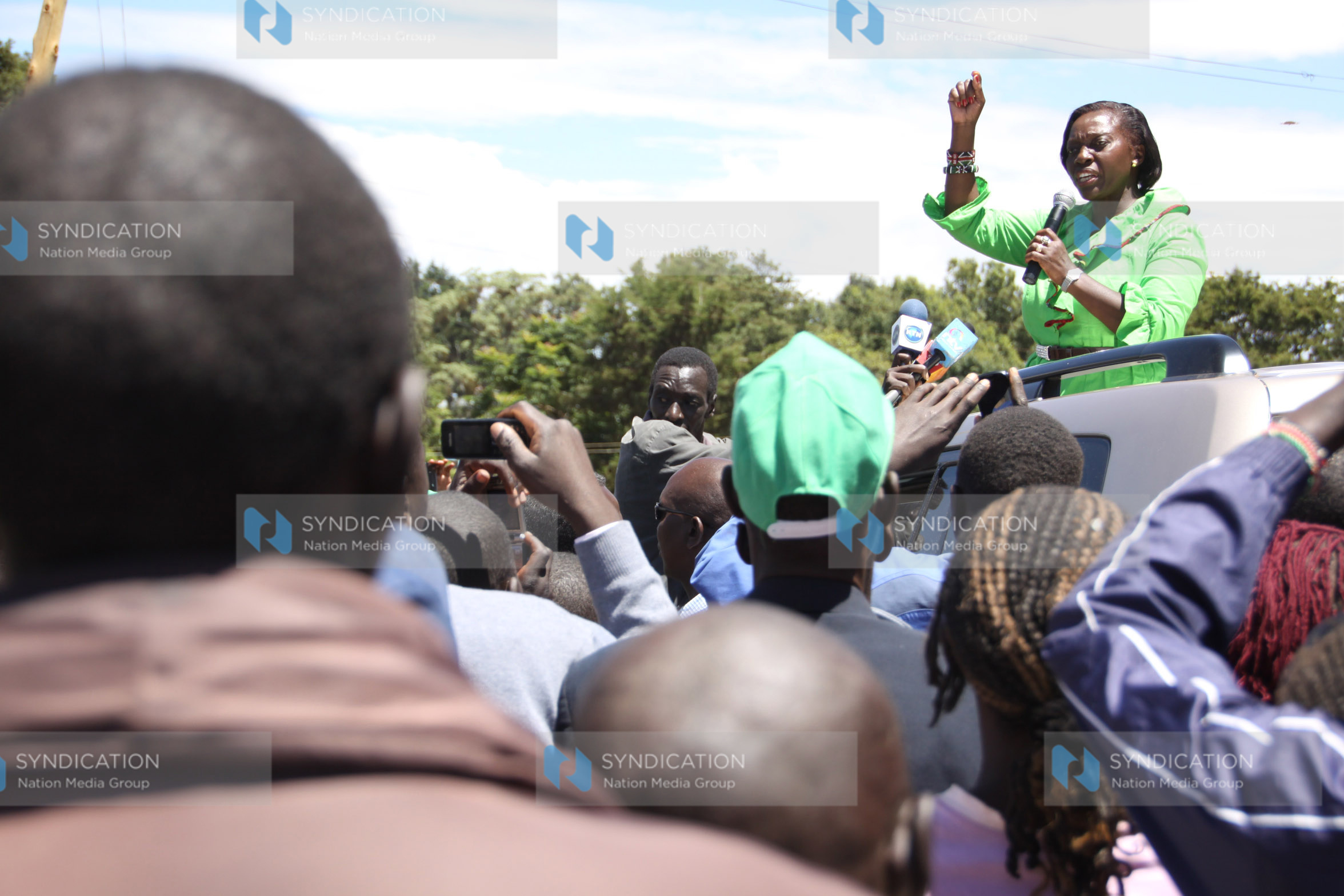 Martha Karua addresses members of the public in Iten town, Elgeyo-Marakwet County