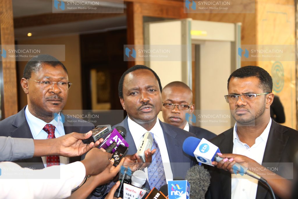 CORD Coalition Principals Kalonzo Musyoka (Center)