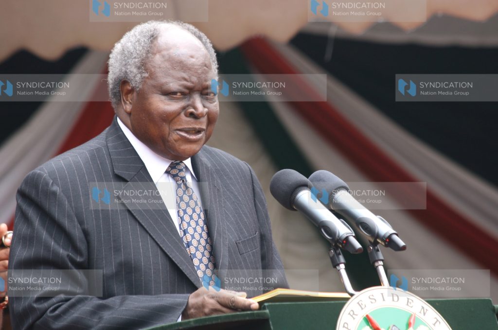 President Mwai Kibaki speaking