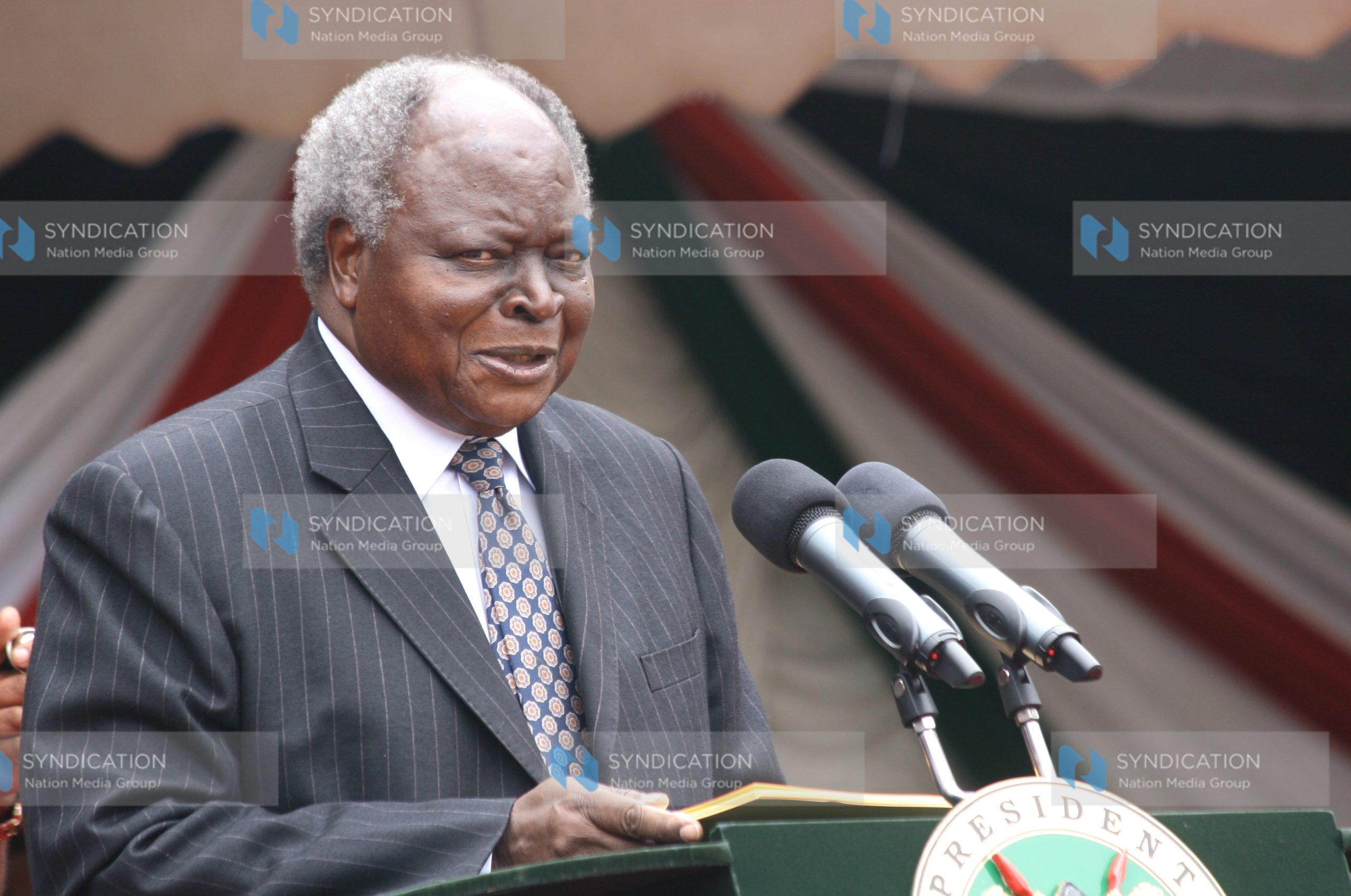 President Mwai Kibaki speaking