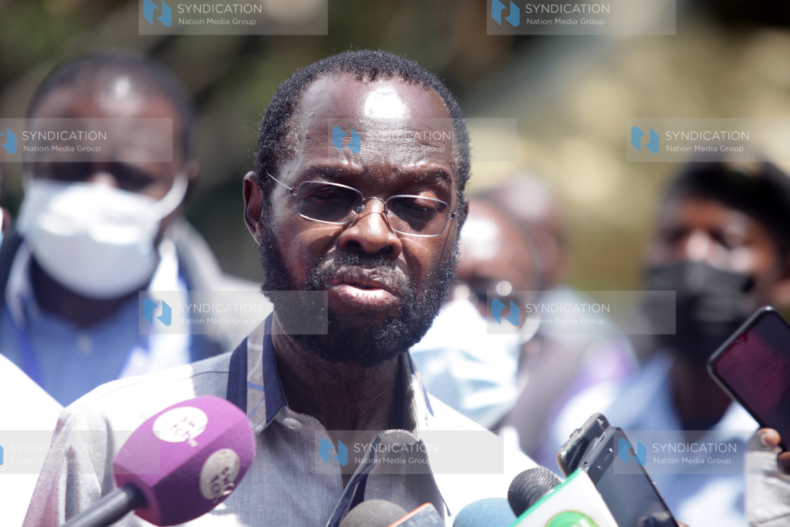 Prof Anyang Nyong’o addresses journalists