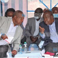 Fred Matiang’i (right) and Nyamira Governor Amos Nyaribo