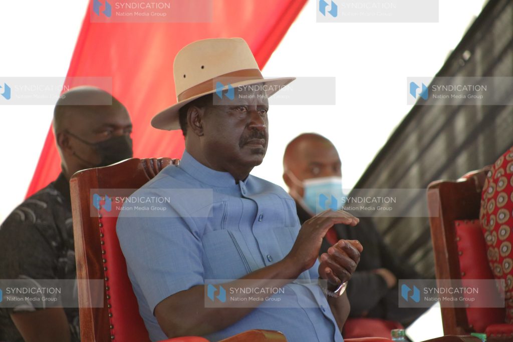 ODM leader Raila Odinga during fundraiser for school construction works