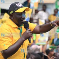 William Ruto addresses a rally at Nyamira town